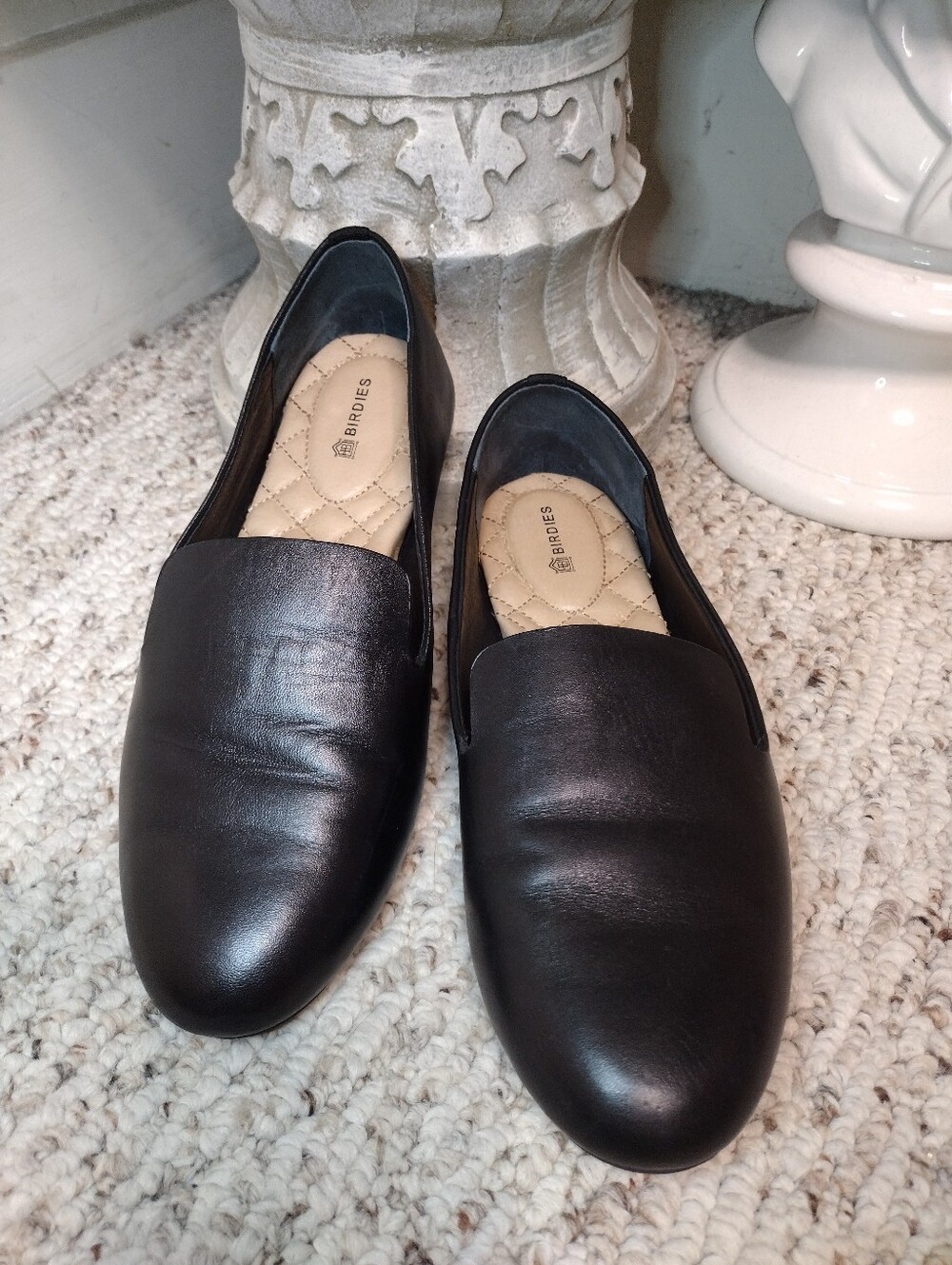 Birdies Starling Black Leather Flats - Picture 2 of 8